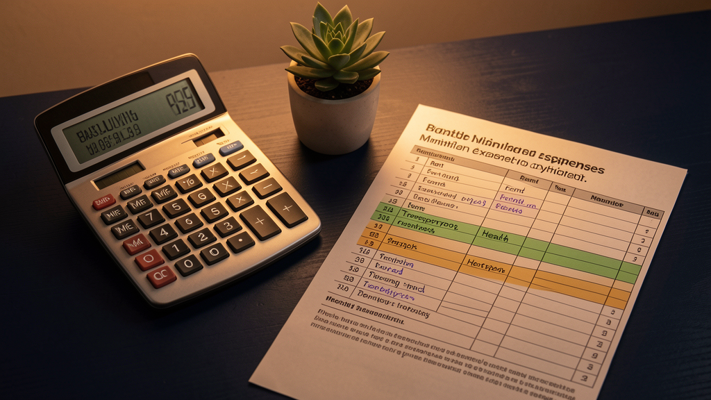 Calculadora e documentos sobre mesa — planejamento financeiro