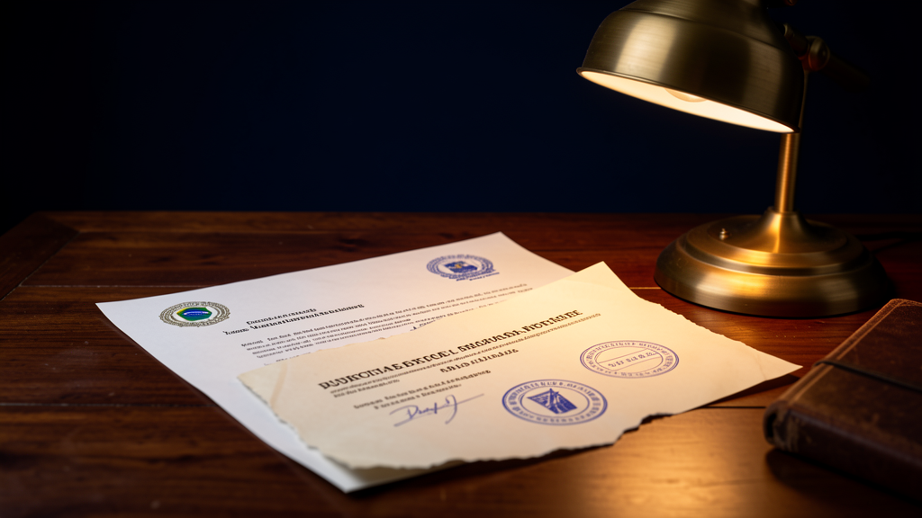 Porta de casa com documento de intimação judicial